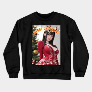 Merry Christmas Anime Girl Cosplay Xmas Cute Christmas Girl Crewneck Sweatshirt